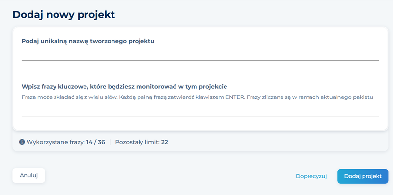 Dodaj nowy projekt
