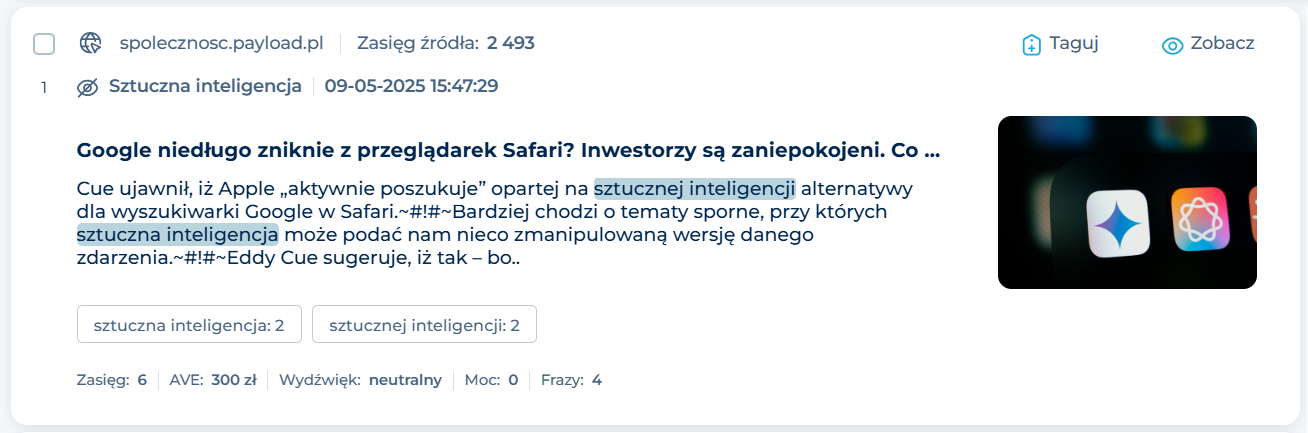 UU Zasięg źródła